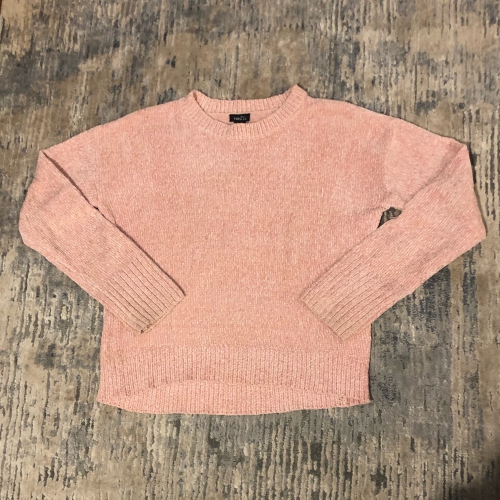 Rue 21 pink chenille long sleeved sweater size medium